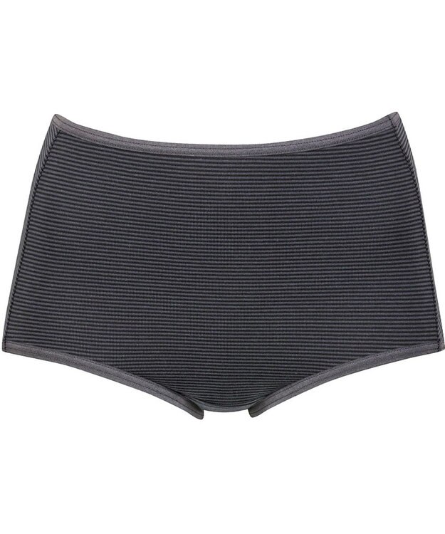 Wing ショーツ 綿混(身生地部) ここちよいフィット感 ムレにくい(身生地部) 【デイリーフィット 綿混ボーダー】 はきこみ丈ふかめ EC3650 ウイング／ワコール ダークブラウン