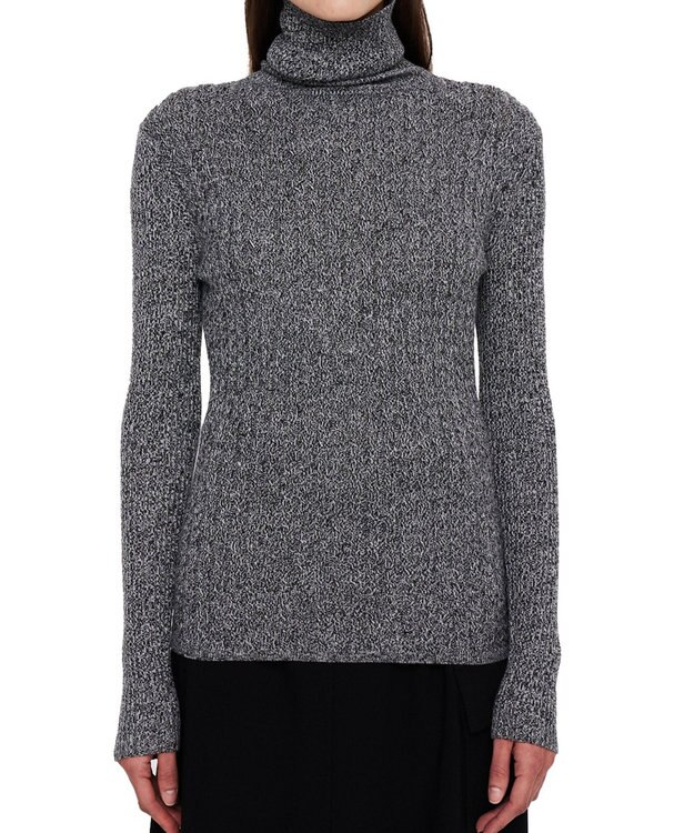 JOSEPH 【洗える】ケーブル&リブ　ハイネックニット Ivory/Black