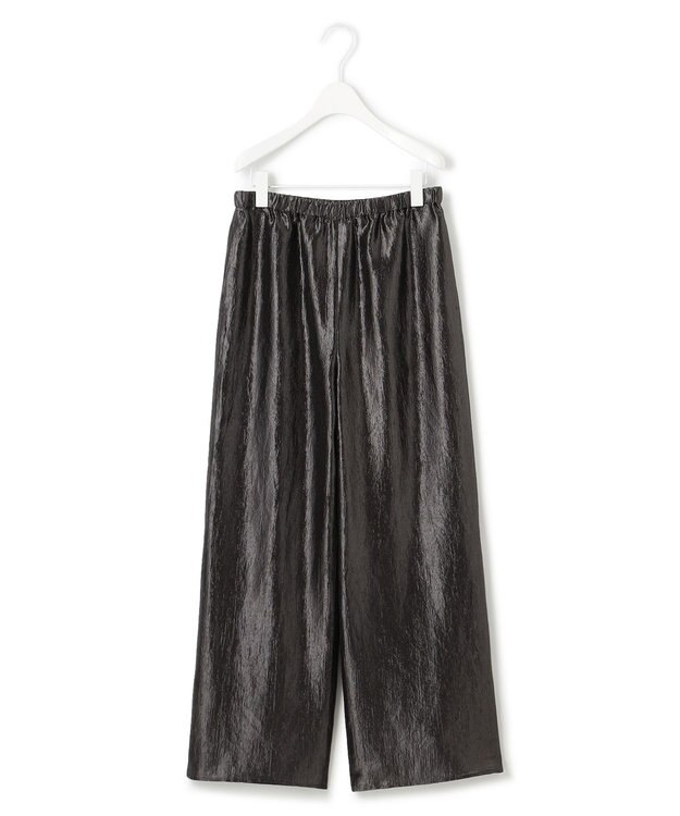 ICB 【洗える】 ブライトカールマイヤー ワイドストレートパンツ チャコールグレー系