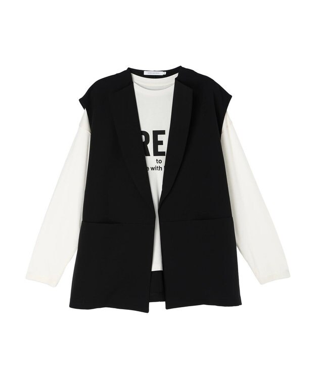 AMERICAN HOLIC ＳＥＴ　ベスト＋ロゴカットプルオーバー Ivory