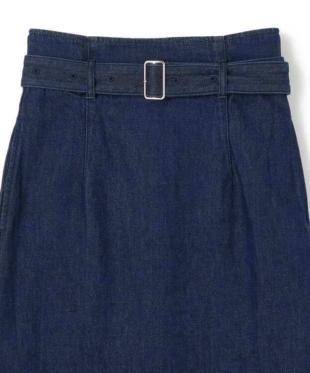 BEIGE， 【洗える・Oggi ８月号掲載】NAVIGLIO / ベルト付きハイウエストデニムスカート Indigo