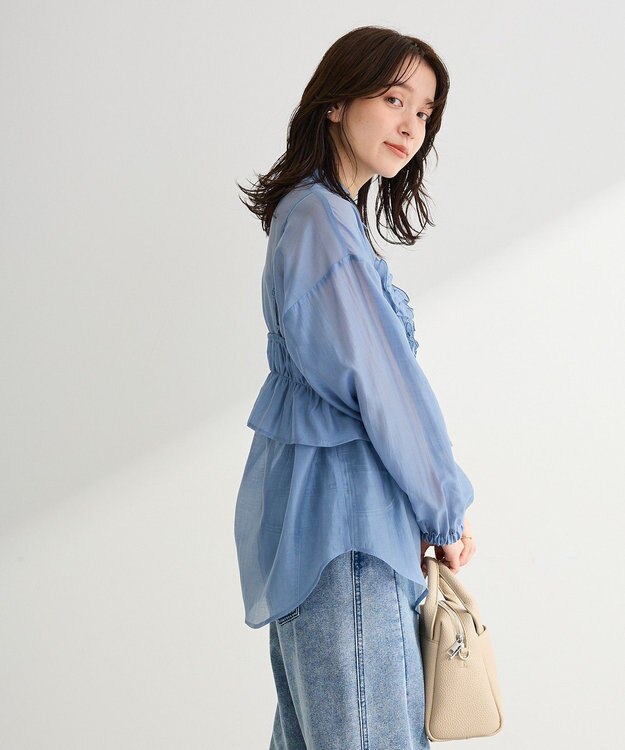 Green Parks 【WEB限定】ＳＥＴ２点フリルビスチェ＋シャツチュニックⅡ Blue