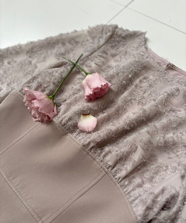 Feroux 【尾﨑真衣さんコラボ商品】コルセットデザイン 綺麗シルエットワンピース ピンクベージュ系