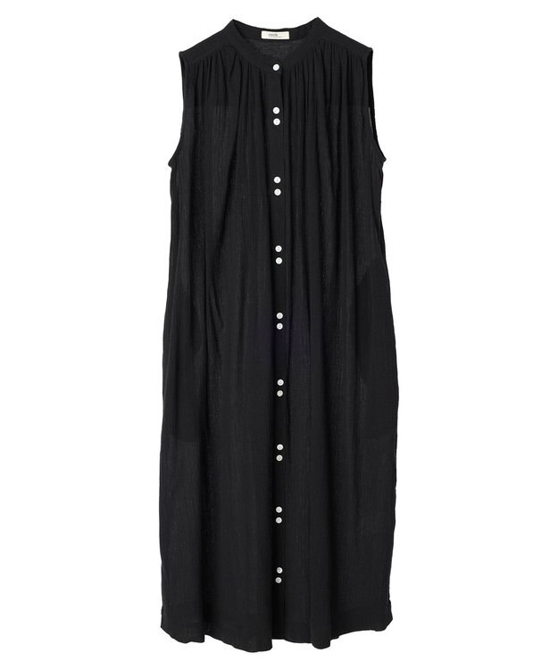 earth music&ecology ノースリーブギャザーワンピース Black