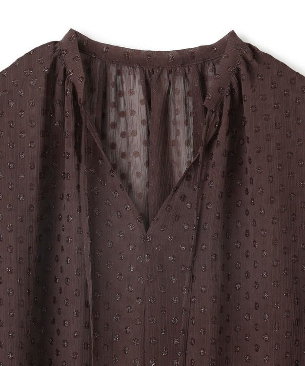 uncrave シアードットジャガード ブラウス ブラウン