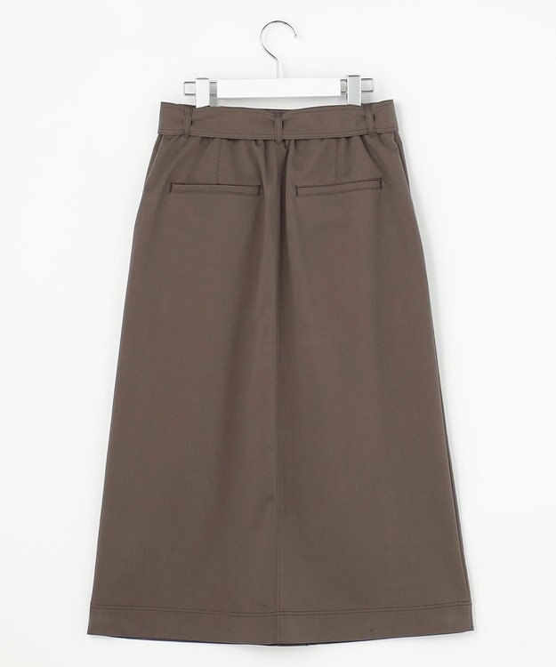 自由区 S 【カタログ掲載】ブラッシュドコットンサテンナロー スカート ダークブラウン