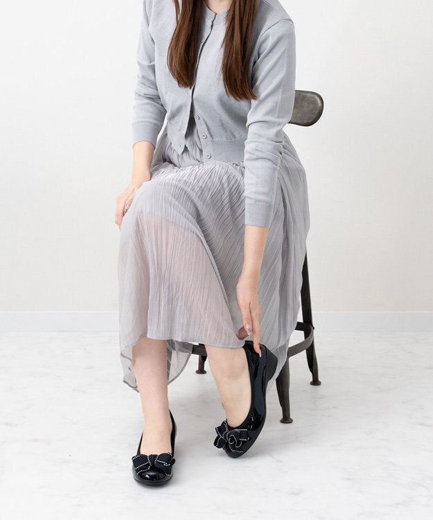 Bridget Birkin ＜3E＞【Bridget Birkin Walk】ステッチリボンウォーキングパンプス ブラックエナメル