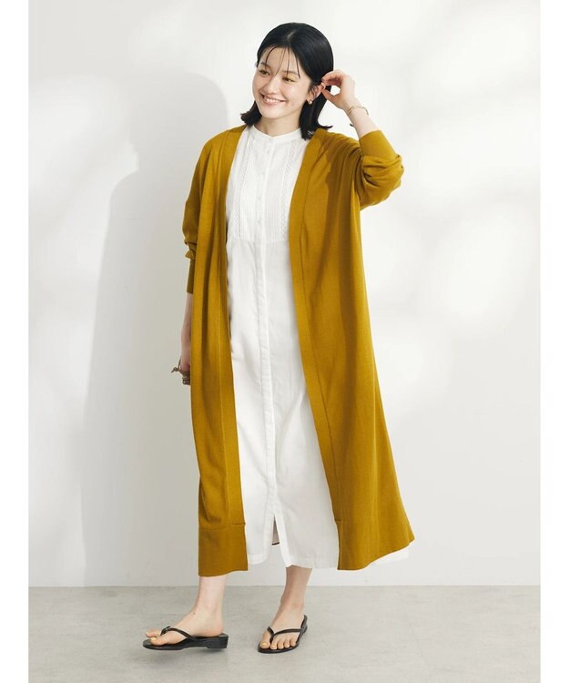 CRAFT STANDARD BOUTIQUE インド綿混レース使いワンピース Off White