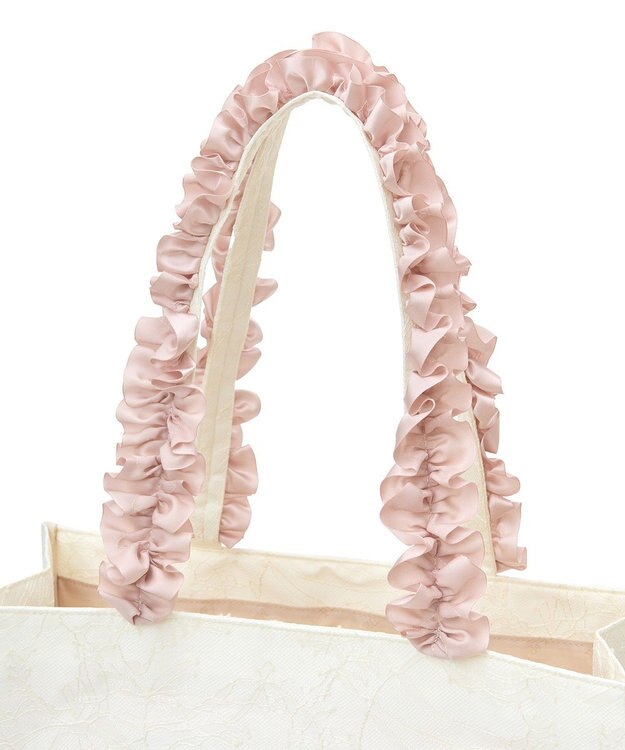 Maison de FLEUR EC限定レースフリルハンドルスクエアトートMバッグ Ivory