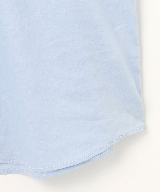 JOSEPH HOMME リネンストレッチブロード 　ウィングカラー半袖シャツ スカイブルー系