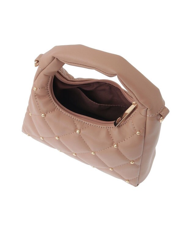 earth music&ecology スタッズキルトバッグ Light Brown