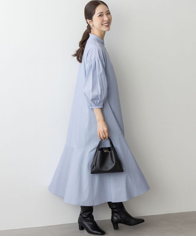 組曲 L コンパクトシャーティング ワンピース ブルー系1
