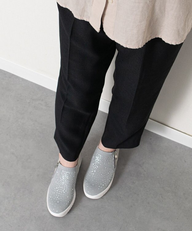 Bridget Birkin 【Round About】ラインストーンインヒールスニーカー ライトグレーコンビ