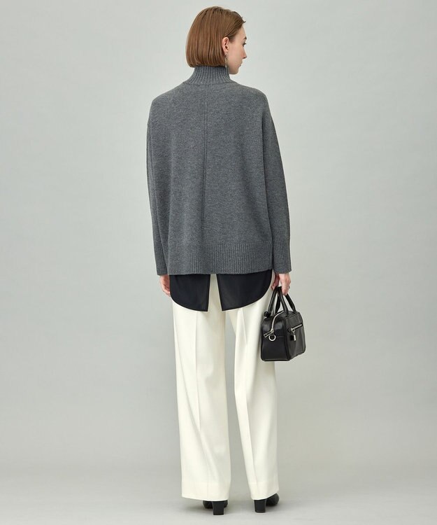 ICB L 【新色追加】ソフトカシミヤミックス ハイネックニット ミディアムグレー