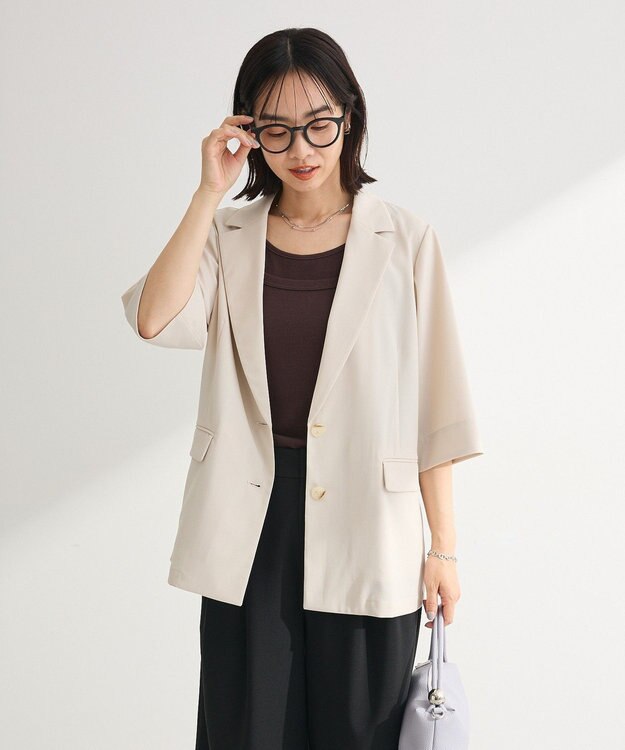 Green Parks シングル半袖ジャケット Natural