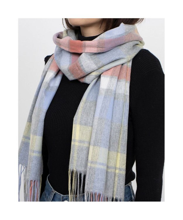 UNBILLION カシュネ cache nez / カシミヤ紡毛チェックストール ミックス