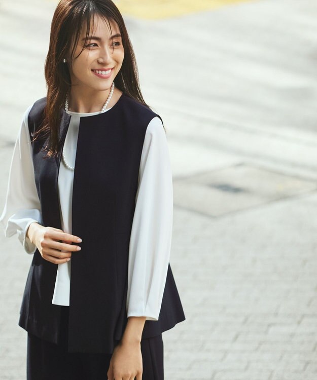 ANY 【3SET/洗濯機可】セレモニー3点セット（ブラウス＋ジレ＋パンツ） ブラック