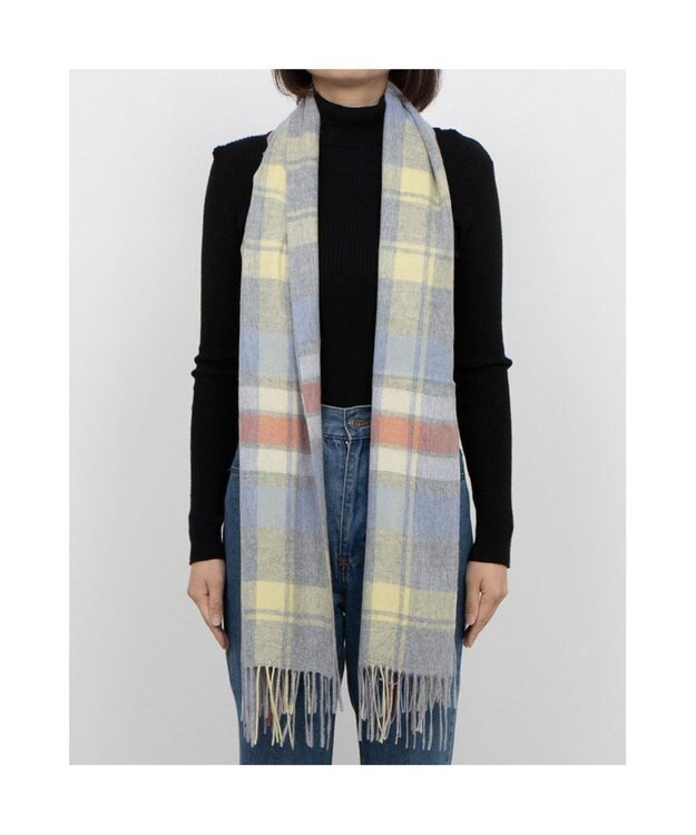 UNBILLION カシュネ cache nez / カシミヤ紡毛チェックストール ミックス