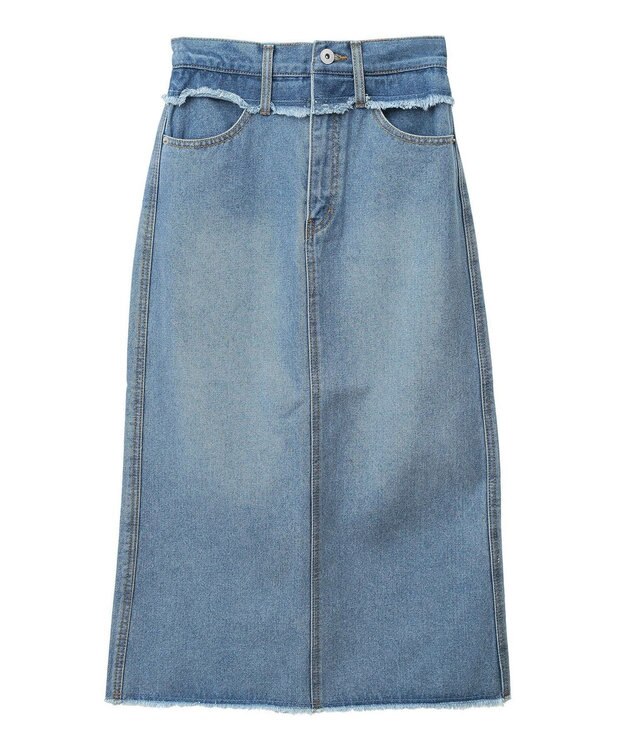 earth music&ecology ウエストフリンジデニムスカート Indigo