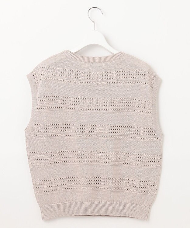 J.PRESS LADIES L 【洗える】PATTERN ニット ベスト ベージュ系