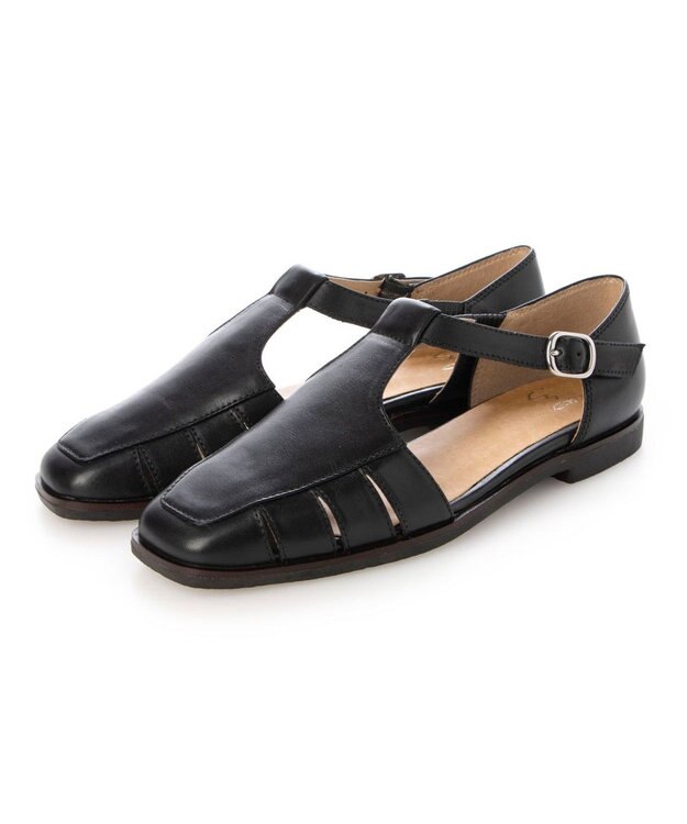 ing <ing>【WEB限定】Tストラップデザインシューズ ブラック