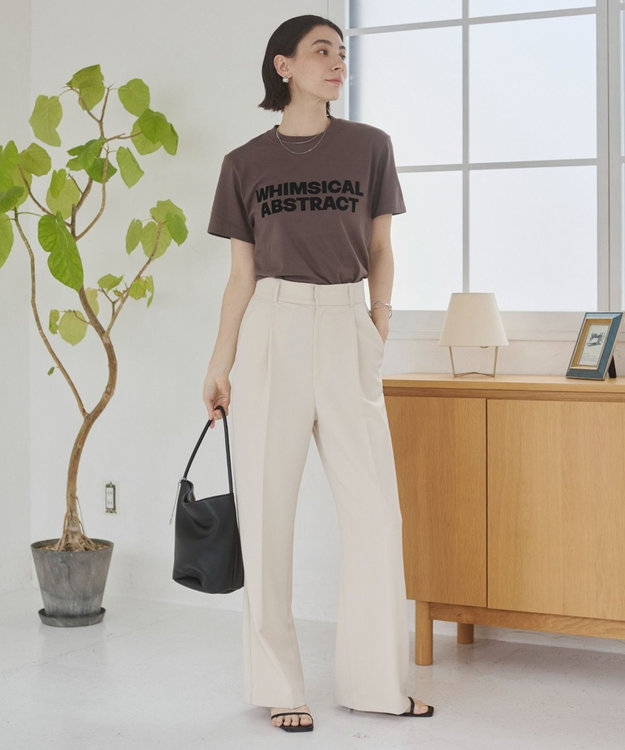 WEGO 【ANGIE VINTAGE/SMLサイズ展開】タックストレートスラックス ホワイトアイボリー