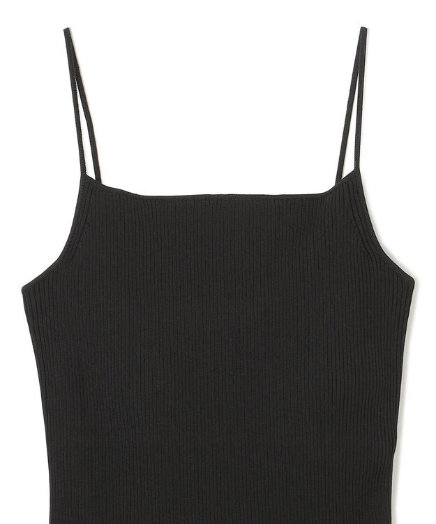BEIGE， 【洗える】SENNA / インナーカップ付きリブニットキャミソール Black