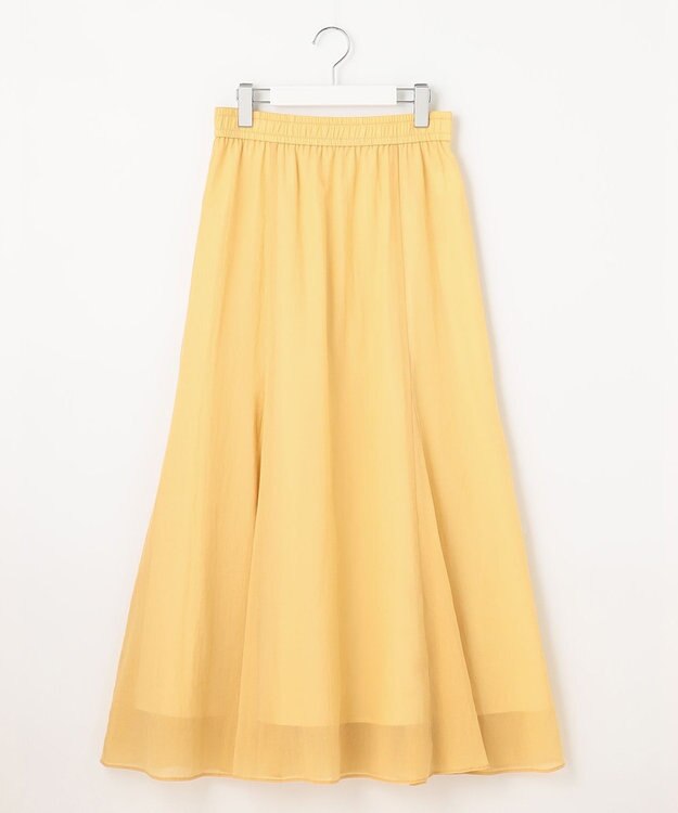 UNFILO 【イージーケア】コットンシフォンスカート ライトイエロー系