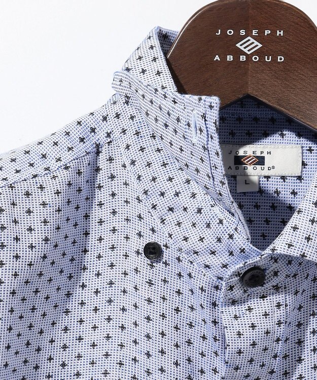 JOSEPH ABBOUD 【ビジネスシーンに最適・サステイナブル】ソアロンンシャンブレープリント 半袖 シャツ ブルー系5