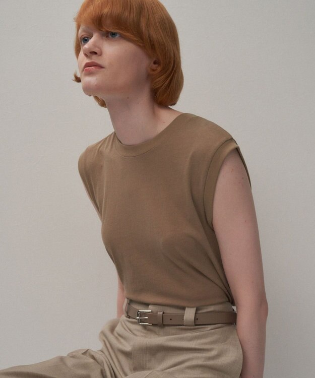 ATON FRESCA NUBUCK | レギュラーフィットタンクトップ BEIGE