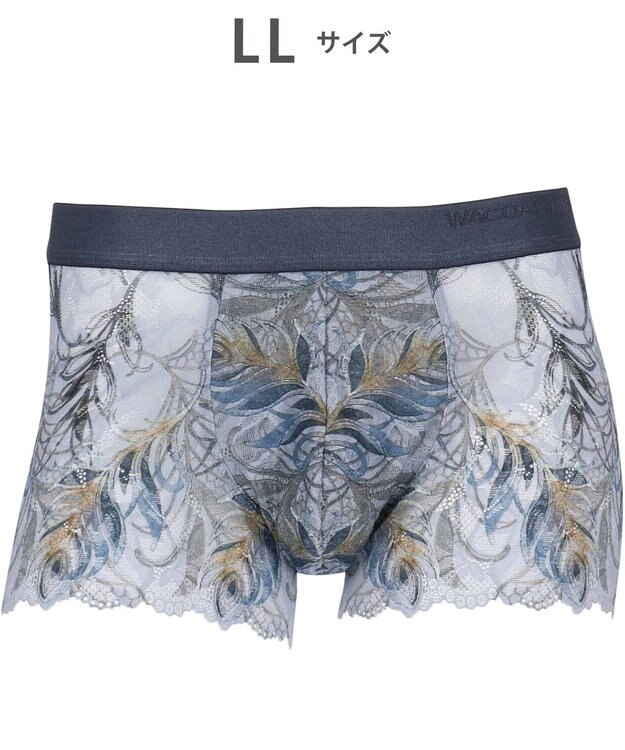 WACOAL MEN WACOAL MEN 【レースボクサー】 ボクサーパンツ フロント快適グラマラス 通気性 スカラ始末(裾部分) 前閉じ レース 下着 メンズ WT3826 /ワコールメン グレー