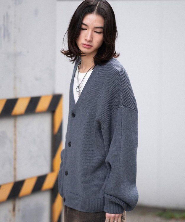 WEGO 【ユニセックス着用ITEM/MLサイズ展開】クロップドカーディガン ブルーその他