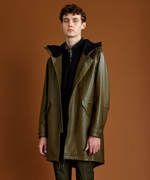 JOSEPH ABBOUD 【滑らかな肌触り/洗える】エクストラファインメリノウール ジップ ニット ブラック系