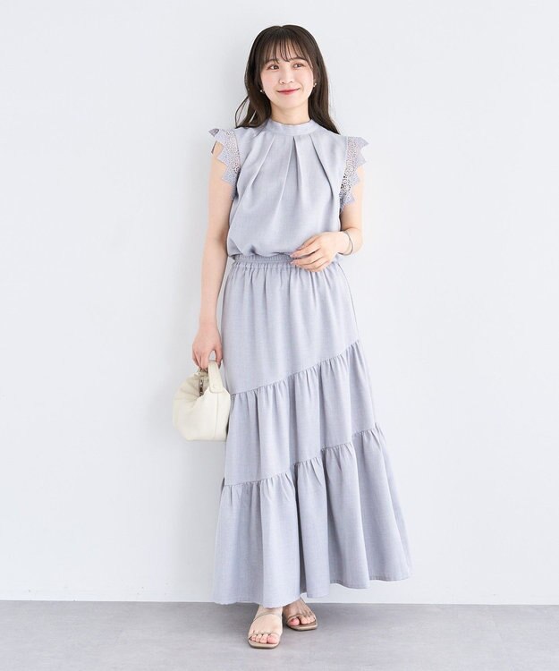 Green Parks ・ＥＬＥＮＣＡＲＥ　ＤＵＥ　リネンライクフリルブラウス Ivory