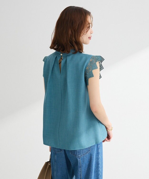 Green Parks ・ＥＬＥＮＣＡＲＥ　ＤＵＥ　リネンライクフリルブラウス Ivory