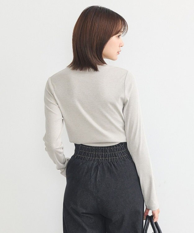 earth music&ecology ラメテレコハイネックプルオーバー Gray