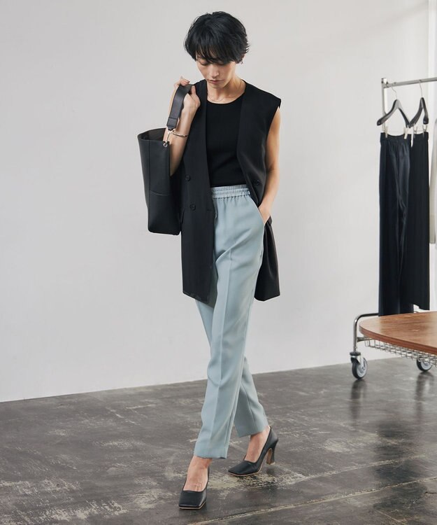 ICB 【洗える】 ハイツイストドライストレッチ ノーカラージレ ブラック系