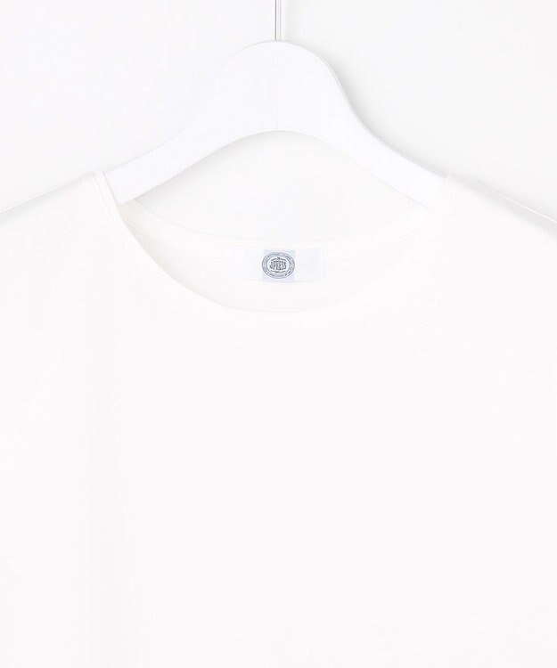 J.PRESS LADIES コットンスムース ノースリーブ シャツテール カットソー ホワイト系