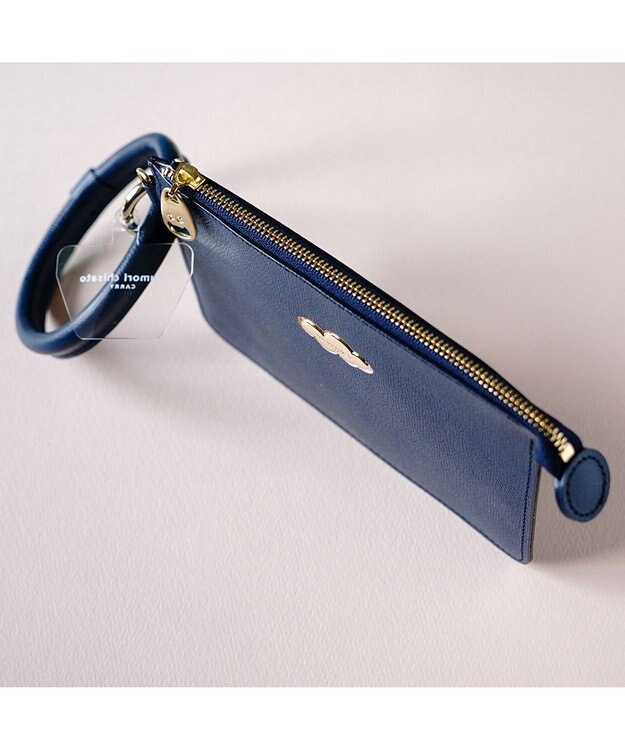 tsumori chisato CARRY くもマーク ポーチ スマホストラップ リングストラップ ネイビー