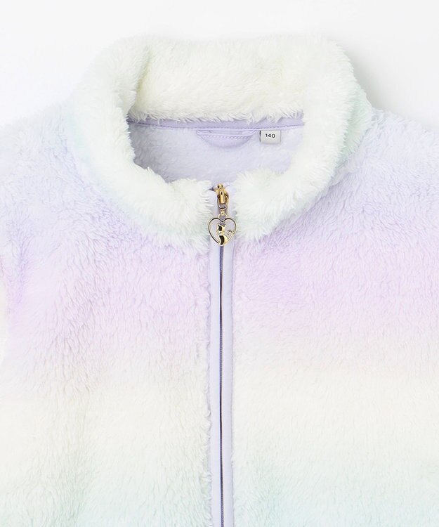 ANY KIDS ネコポケットボアブルゾン レインボー×ミント