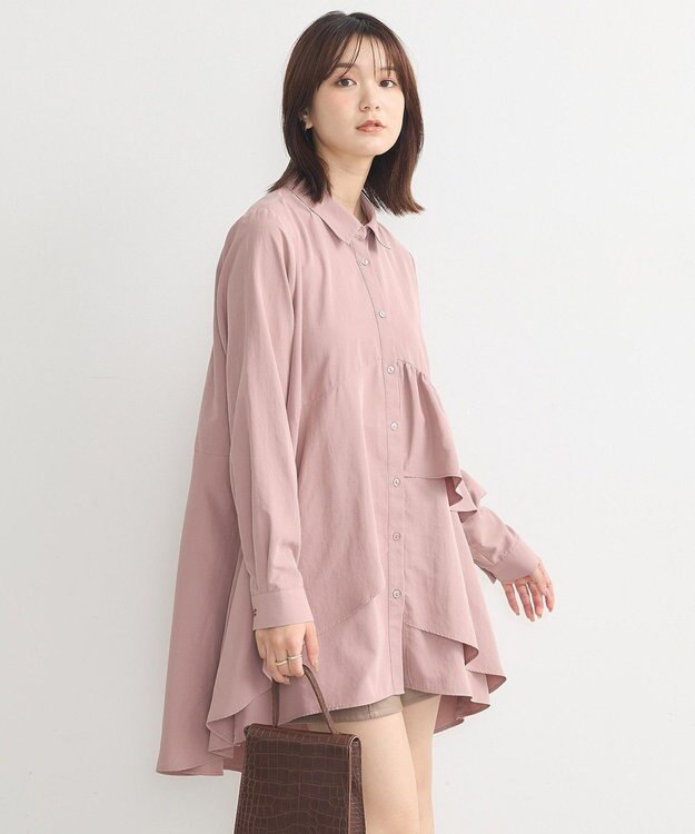 earth music&ecology アシンメトリーティアードチュニック Pink