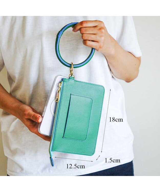 tsumori chisato CARRY くもマーク ポーチ スマホストラップ リングストラップ グリーン