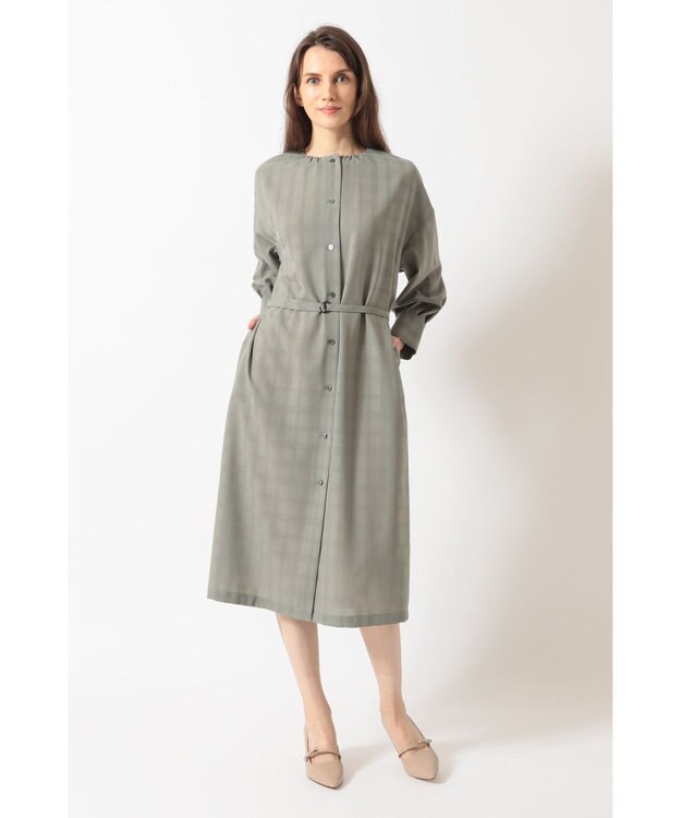 DAKS シャドーチェック 2WAYワンピース カーキ
