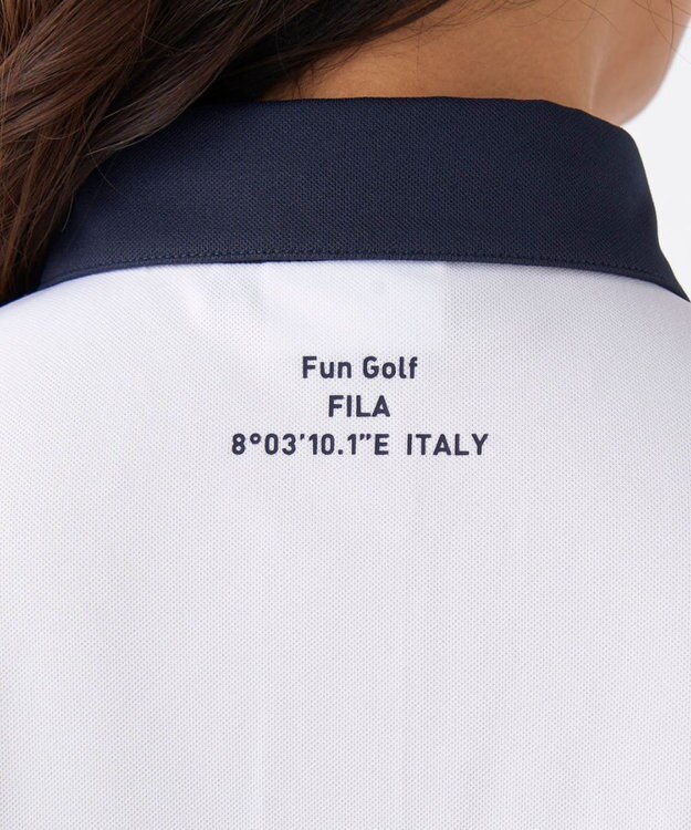 FILA GOLF／marie claire 【FILA GOLF】アクセントカラー半袖ポロシャツ ホワイト