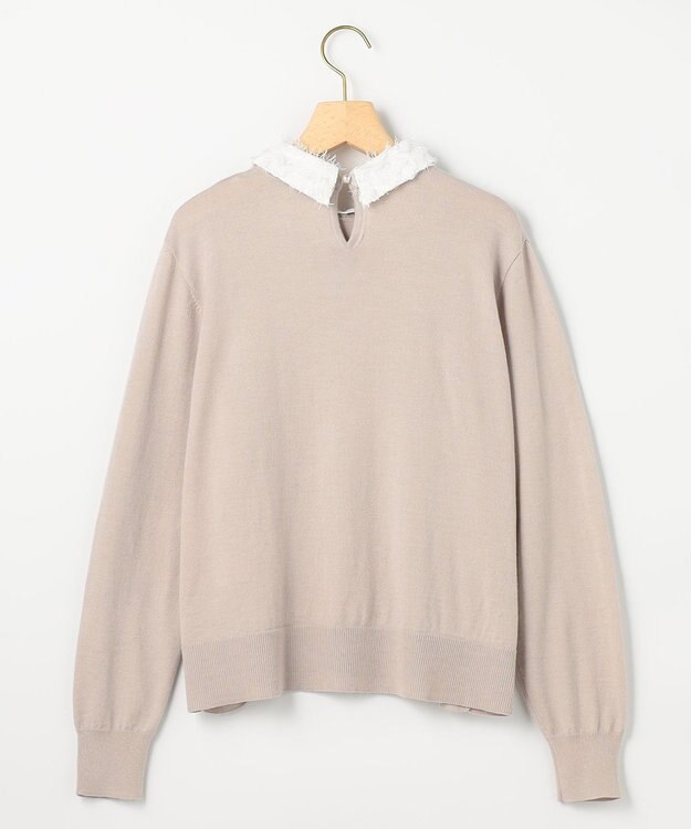 組曲 S 襟付きニットアップ ベージュ系