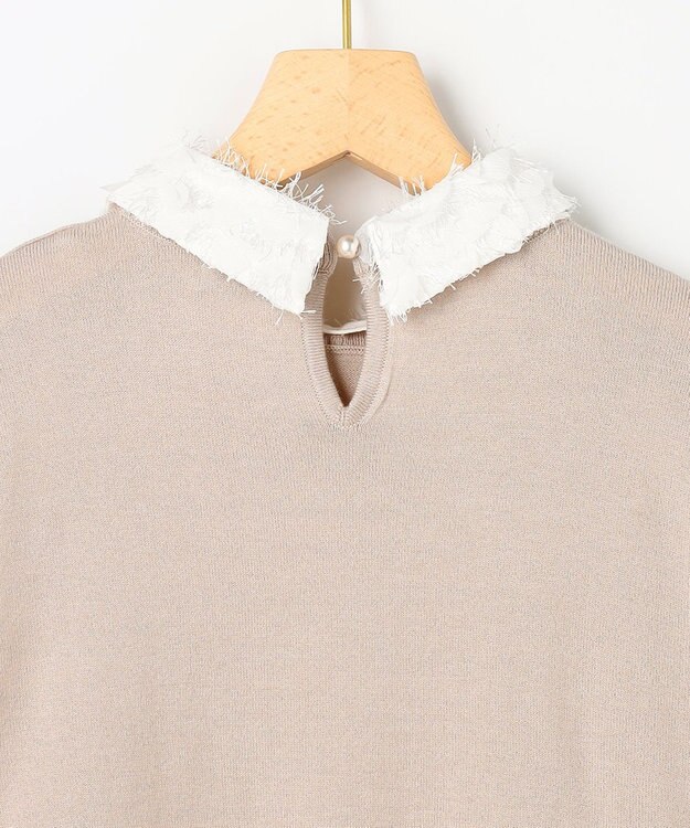 組曲 S 襟付きニットアップ ベージュ系