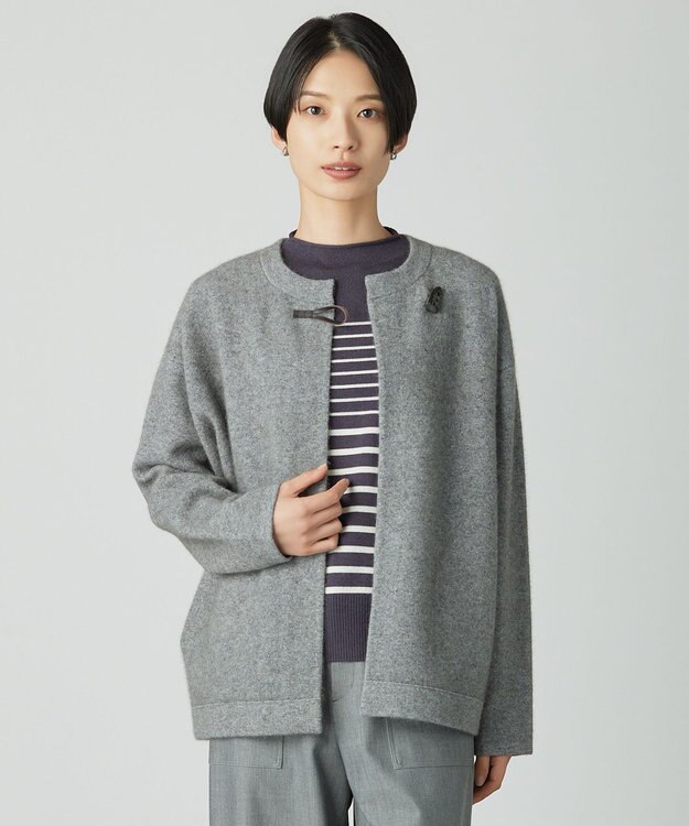 J.PRESS LADIES L RACOON カーディガン グレー系