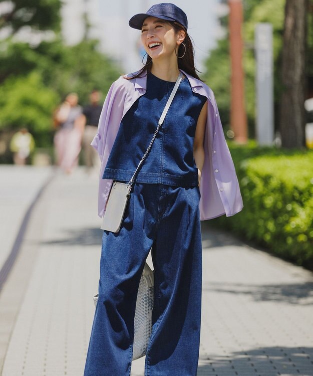 自由区 S 【接触冷感・UVケア・抗菌防臭・洗える】リヨセルポプリン ブラウス ラベンダー