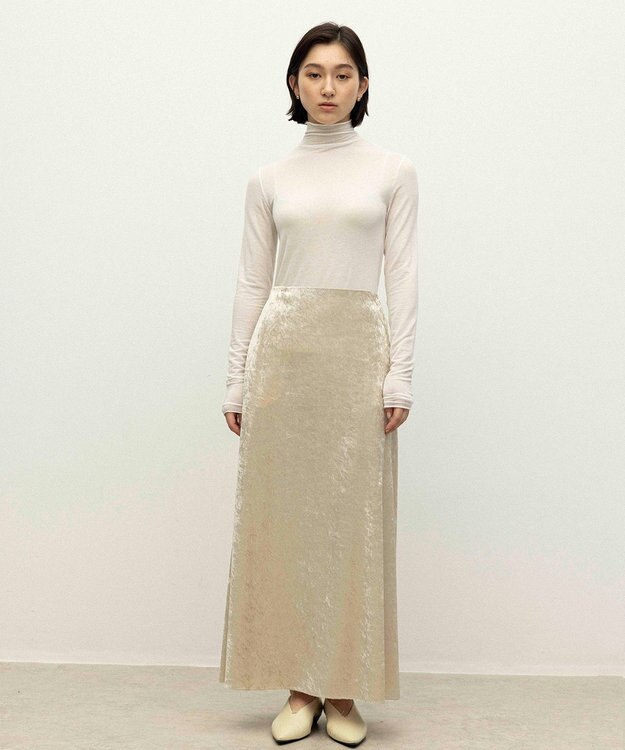 NAVE 【ReNAVE】クラッシュベロア スカート ライトベージュ系