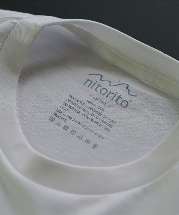nitorito 【UNISEX】stone Tシャツ red×(whiteボディ)
